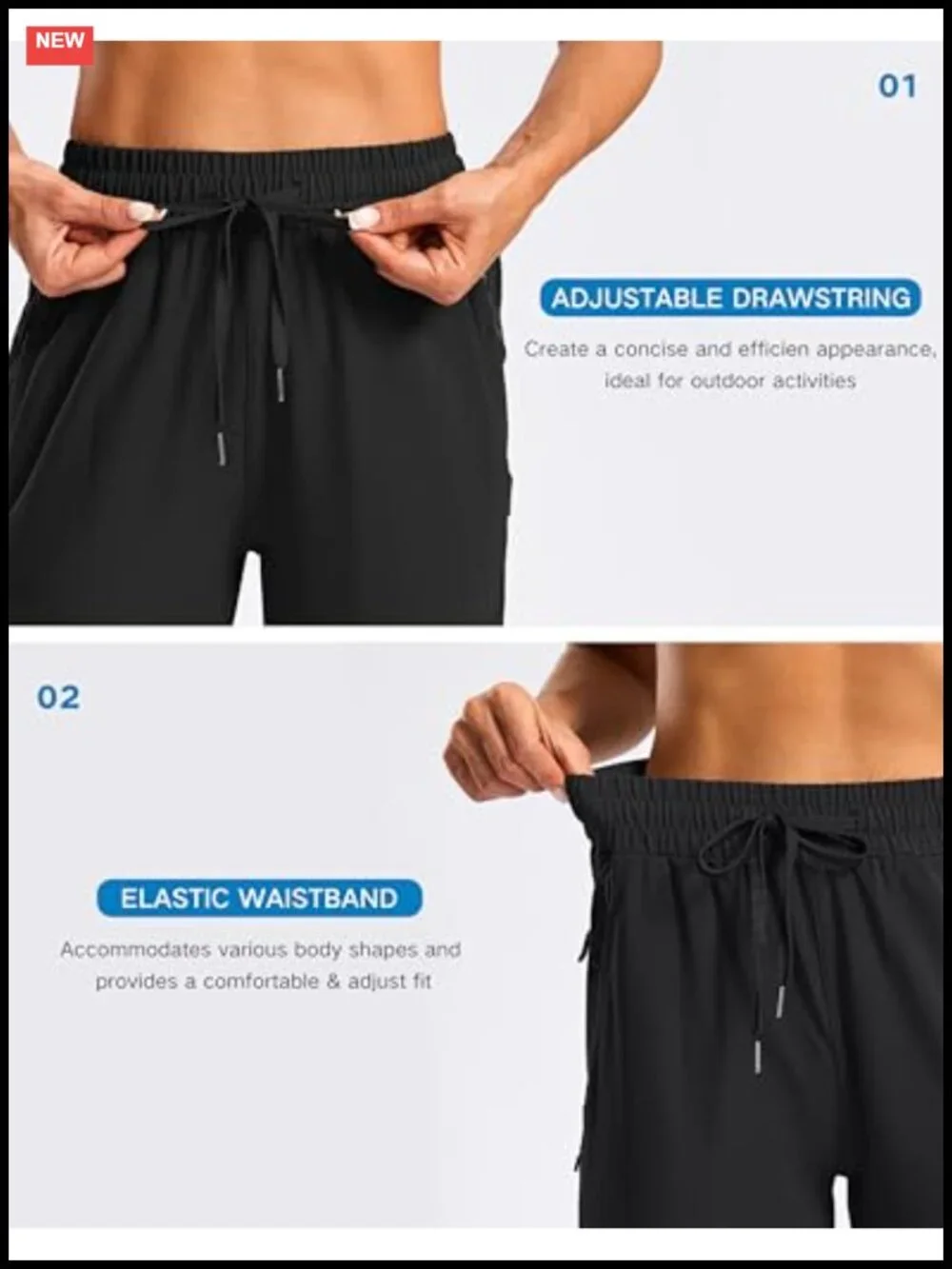 Women's Long Hiking Shorts with Zipper Pockets, Quick Dry, UPF 50+